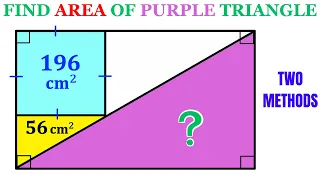 Can you find area of the Purple Triangle? | (Important Geometry skills explained) | #math #maths