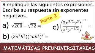 2. ESTO ES LO QUE DEBES SABER DE MATEMÁTICAS ANTES DE ENTRAR A LA UNIVERSIDAD. Parte 2