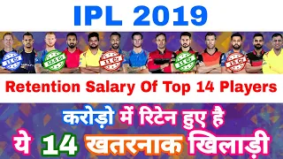 IPL 2019 - Retention Salary & Fees Of Top 14 Retained Players Before IPL Auction