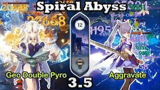 Ningguang Double Geo & Keqing Aggravate in Spiral Abyss 3.5 | 9 stars | Floor 12