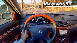 Driving The ULTIMATE V12 Limo from 2004 - Maybach 57 (POV Binaural Audio)