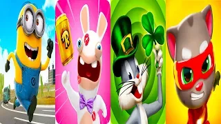 Minion Rush VS Rabbids Crazy Rush VS Looney Tunes Dash VS Talking Tom Hero Dash