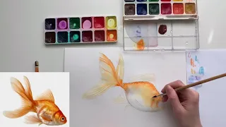 Как нарисовать рыбу акварелью
