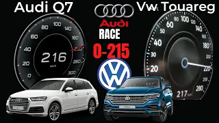 Vw Touareg 3.0 tdi 286 Hp VS Audi Q7 50Tdi 3 0 286 Hp 0 215 review Race 0-215 acceleration Battle