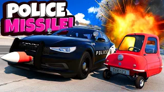 High-Speed Police Chase Except All the Cops Have MISSILES in BeamNG Drive Mods!