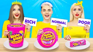 RICH vs BROKE vs NORMAL Food Challenge! | Epic Battle with Snacks & Funny Moments by RATATA