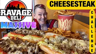 RAVAGE DELI’S CHEESESTEAK CHALLENGE | NEW RECORD | MOM VS FOOD