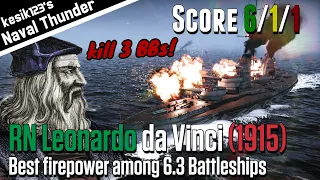 [War Thunder Naval] Best firepower of 6.3｜RN Leonardo da Vinci (1915) : Conte di Cavour Class｜2K QHD