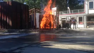 pallets on fire