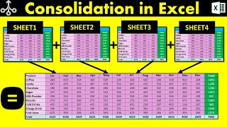 Consolidation in Excel (Hindi) | How to Consolidate Data in Excel