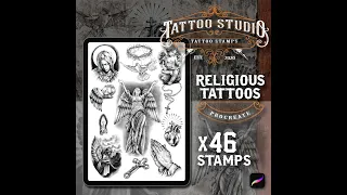 Realistic Religious Tattoo BrushPack for Procreate (iPad & iPad pro)
