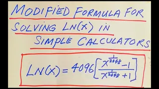 CALCULATOR TRICKS #6 - Solving Natural Logarithm Ln(x) on a Simple Calculator Modified | Math Videos