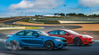 Дорога в АВТОСПОРТ! Напряжённая борьба на ГОНОЧНОМ ТРЕКЕ! BMW M2 Competition & Tesla Plaid