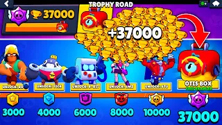 NONSTOP to 37000 TROPHIES Without Collecting TROPHY ROAD + New Free Brawler OTIS - Brawl Stars