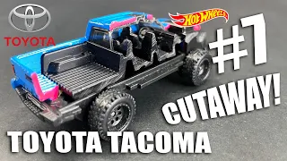 Cutaway Hot Wheels TOYOTA TACOMA 4X4 Pickup Truck Custom Diecast Model Cut in Half 4K