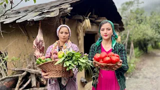 Cooking Rice and Tomatoes Stuffed with Lamb Meat Recipe in Village Kitchen