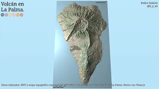 Volcán de La Palma, vuelo 3D, 16 de noviembre.