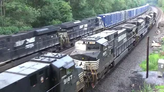 A Short NS Garbage Train 63V Meets A Loud and Heavy NS Mixed Freight 10G at Cassandra