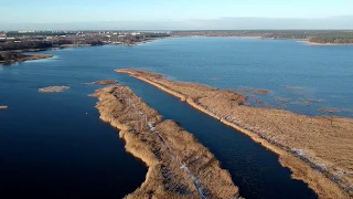 DJI "SPARK".Juglsciems. Югла (река)Flight over the mouth of the Yugla River