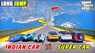 GTA 5 INDIAN CARS VS SUPER CARS LONG JUMPING CHALLENGE | Gta 5 Gameplay