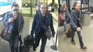 Aging Rocker Steven Tyler Touches Down At LAX With His 29-Year-Old Girlfriend