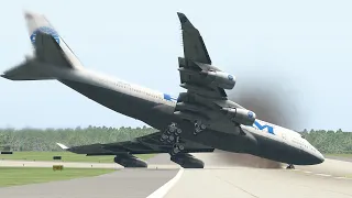 Boeing 747 Emergency Landing After Pilot Lost Control | X-Plane 11
