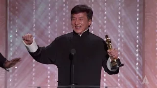 Jackie Chan receives his Honorary Award at the 2016 Oscar Governors Awards