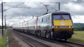 Trains at Frinkley Lane crossing ECML July 8th 2016