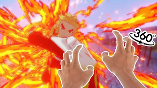 AMAZING🔥 RENGOKU and TANJIRO in VIRTUAL REALITY😎 RENGOKU vs AKAZA demon slayer vr (anime vr) 😎