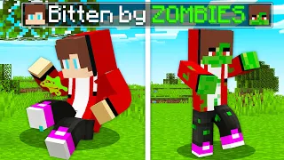 JJ BITTEN by ZOMBIES in Minecraft Challenge (Maizen Mizen Mazien) Parody