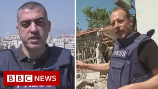 BBC reporters appear live from Israel and Gaza after 'barrage of rockets' - BBC News