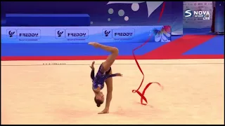 Arina Averina (RUS) ECh Varna 2021 Qualification ribbon 24.000