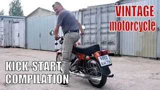 Vintage motorcycle kickstart compilation. Мотоциклы от Ретроцикла.