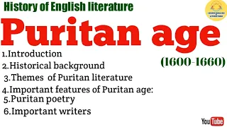 Puritan Age in English Literature||History of English Literature|| Concept#puritanage