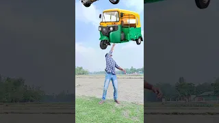 April 14, 2023 Auto Rickshaw 🛺 scooter 🛵 & alto car 🚗 vs baby catching -funny Vfx magic video