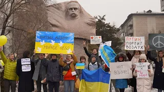 Протест против войны в Украине, 26 февраля/Алматыда Украинадағы соғысқа қарсы наразылық, 26 ақпан