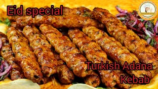 Homemade Turkish Adana Kebab Recipe | Adana Kebab With Homemade BBQ Skewers | Turkish Kebab