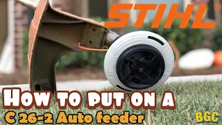 HOW to install Stihl C 26-2 on your weed eater. Auto feeder weed eater replacement