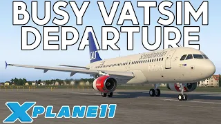 Busy VATSIM departure from Hamburg! Flight Factor SAS A320 to Stockholm - X Plane 11