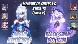 Jingliu Hypercarry & Black Swan x Kafka DoT Memory of Chaos Stage 12 (3 Stars) | Honkai Star Rail