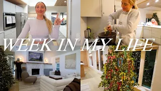 WEEK IN MY LIFE: living room makeover, closet refresh, decorating the christmas tree & dinner party
