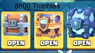 Pushing To 8500 Trophies And Mini Chest Opening! #clashroyale #8500