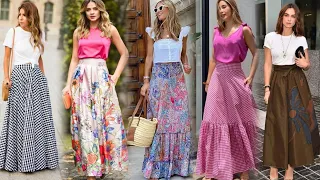 HERMOSOS LOOKS CON FALDA LARGA PARA PRIMAVERA VERANO💐🌞