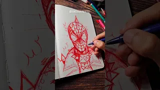 Drawing Spider-Punk  ( Spider-Man ) 🕷✨️ #spiderman  #spiderpunk #shorts