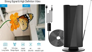 TV Antenna Digital Freeview Indoor TV Aerials with Amplifier Signal Booster 130 Miles