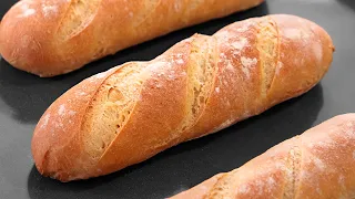 Baguette Fáciles con Harina Común  - Barras de Pan Francés