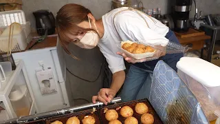Japanese Street Food - GIRL'S TAKOYAKI FOOD TRUCK Octopus Balls Cooking and Making 39Takoyaki キッチンカー
