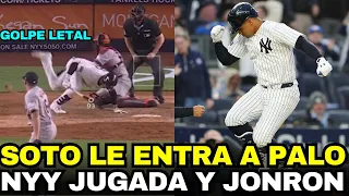 PROBLEMA JUAN SOTO GOLPEADO LOS NYY LE ENTRAN A PALO A ASTROS, JONRON JUGADA Y LINEAS