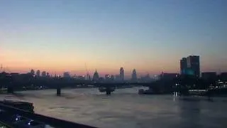 Time-Lapse Sunrise over the City of London and River Thames