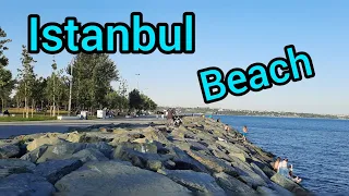 Istanbul Beach Turkey / 4K Beach Tour 🇹🇷 / beautiful 😍 Weather
